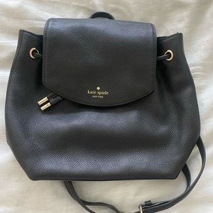 Black Kate Spade pebble leather backpack medium
